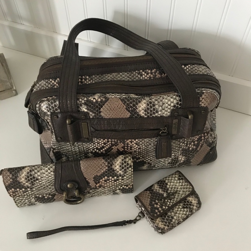 Jessica Simpson Python Satchel With Accessories - image 1
